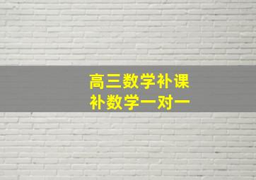 高三数学补课 补数学一对一